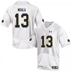 Notre Dame Fighting Irish Men's Paul Moala #13 White Under Armour Authentic Stitched College NCAA Football Jersey SZD7299YT